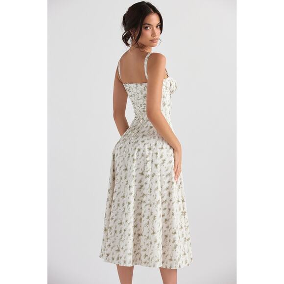 House of CB Carmen Garden Print Bustier Midi Sundress Size S Small - Picture 4 of 10